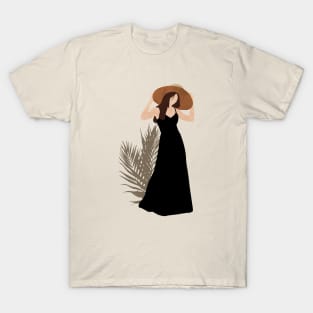 Woman in a black dress T-Shirt